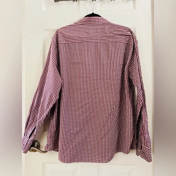 UNTUCKit Men's Burgundy Checkered Shirt - Picture 3 of 3
